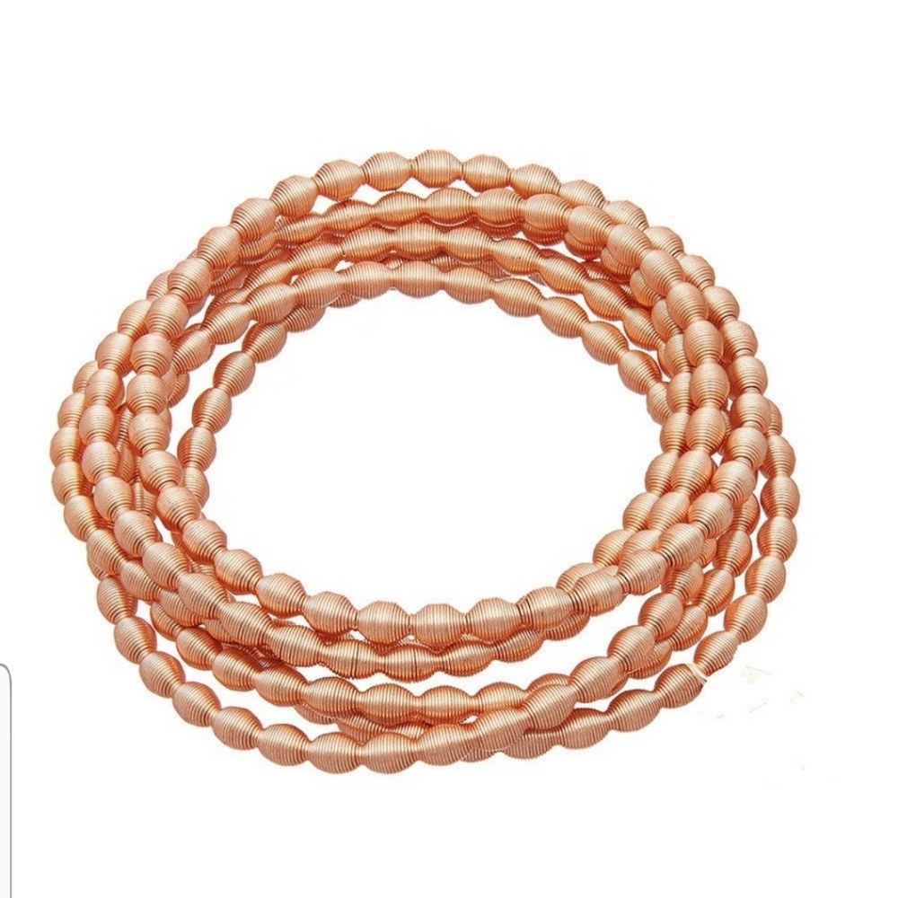 Sugar NY spiral piano wire bracelets rose